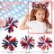 6 Pack Patriotic Spiral Hair Bow Clips – 4th of July Red, White & Blue Star and Stripe Grosgrain Ribbon Alligator Clips for Girls, Toddlers, Independence & Memorial Day Accessories
